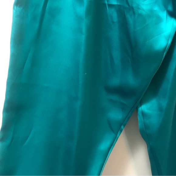 VTG Paris Fashion Co. Pleated Blue/Green Satin Pants Sz 6 Tapered Leg Balloon - Picture 6 of 15